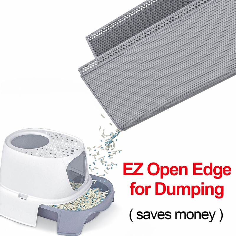 Waretary Cat Litter Box Mat: 36"x 30" Waterproof Kitty Cat