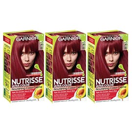 Garnier Tinte Nutrisse, Crema Nutritiva Permanente R3 Castaño Claro Intenso (Paquete De 3)