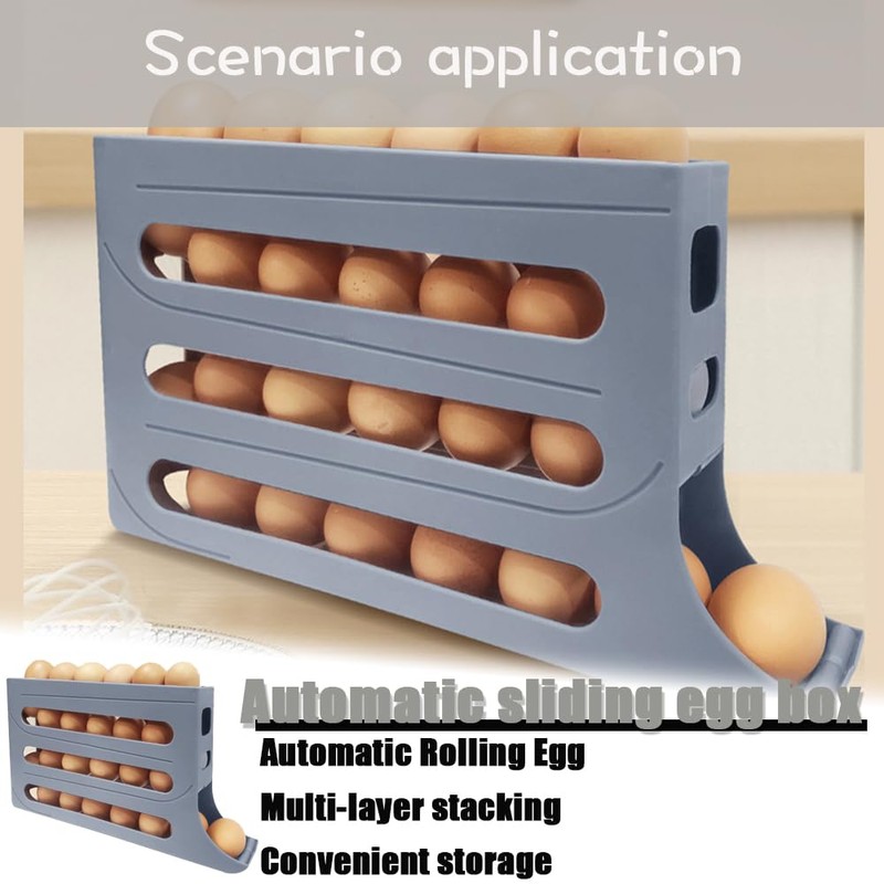 Egg Box Green Foldable Transparent Three-Layer Egg Storage Box Egg