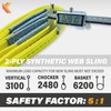 2-Ply Lifting Straps 1”x 15ft Webbing Sling Tree Saver 1Pack