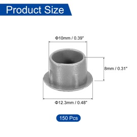 sourcing map 150Pcs Screw Hole Plugs, 10mm(3/8") Dia Plastic Round Button Plugs Snap in Locking Hole Covers Flush Type Caps for Furniture Cabinet, Light Grey