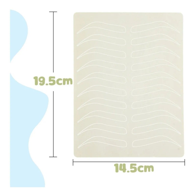 3 Piel Sintética Práctica Microblading Diseño Ceja Sin Tinta