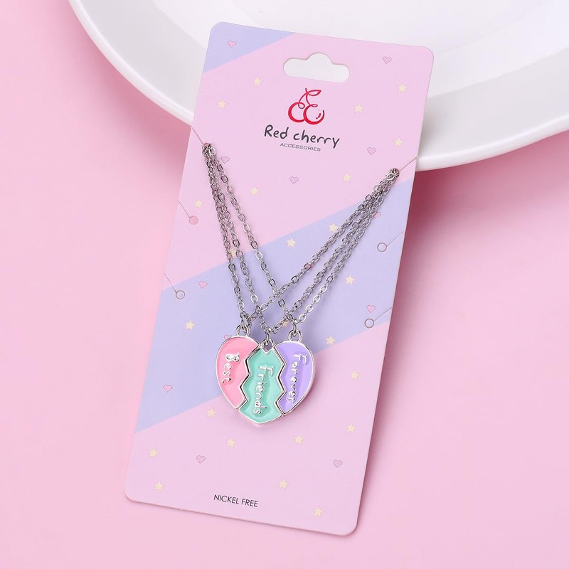 Saalort - Collares con colgante de corazón magnético para 3