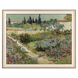 VIYYIEA Framed Canvas Wall Art for Living Room, Vintage Home Decor Landscape Oil Painting Summer Room Decor Bathroom Wall Decor, Gifts for Friends or Family -【Garden of Arles】-(16"x20")