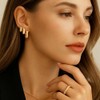 3Pairs Gold Hoop Earrings Set for Women, 14K Gold Plated