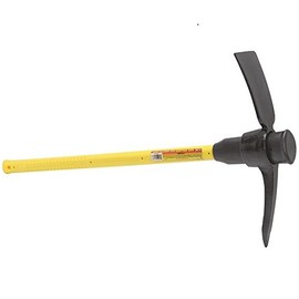 CForge Heavy Duty Garden Yard Mattock Pick with Fiberglass Handle for Cutting Digging Chipping & Breaking up Tough Material