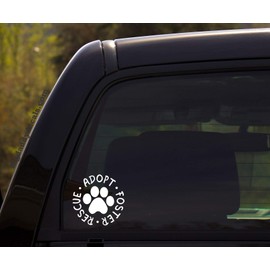 RUNNING L8 Adopt Rescue Foster Animals - paw Print,Dogs,Cats,Animals,Save an Animal Vinyl Decal Sticker for Window of car,Van,Jeep,Truck