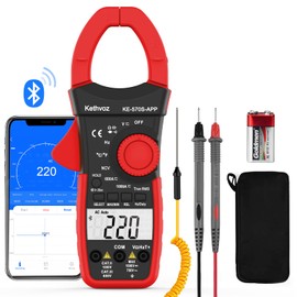 Digital Clamp Multimeter with Bluetooth, TRMS 6000 Counts Voltage Current Meter, Auto Range NCV Clamp-on Ammeter KE-570S-APP to Measure AC DC Volt Amp Ohm Temperature Capacitance Frequency