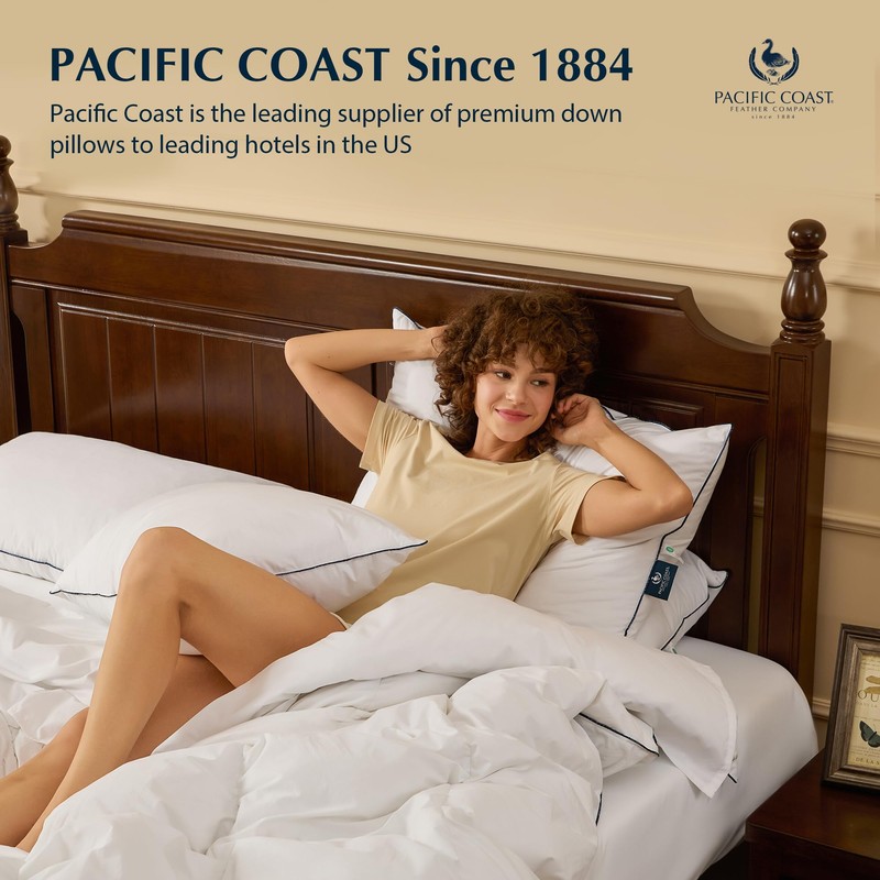 Pacific Coast Pillows Queen Size Set of 2, Goose Feather