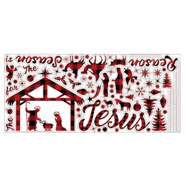 KOKOLAP Christmas Window Sticker Holly Night Decals