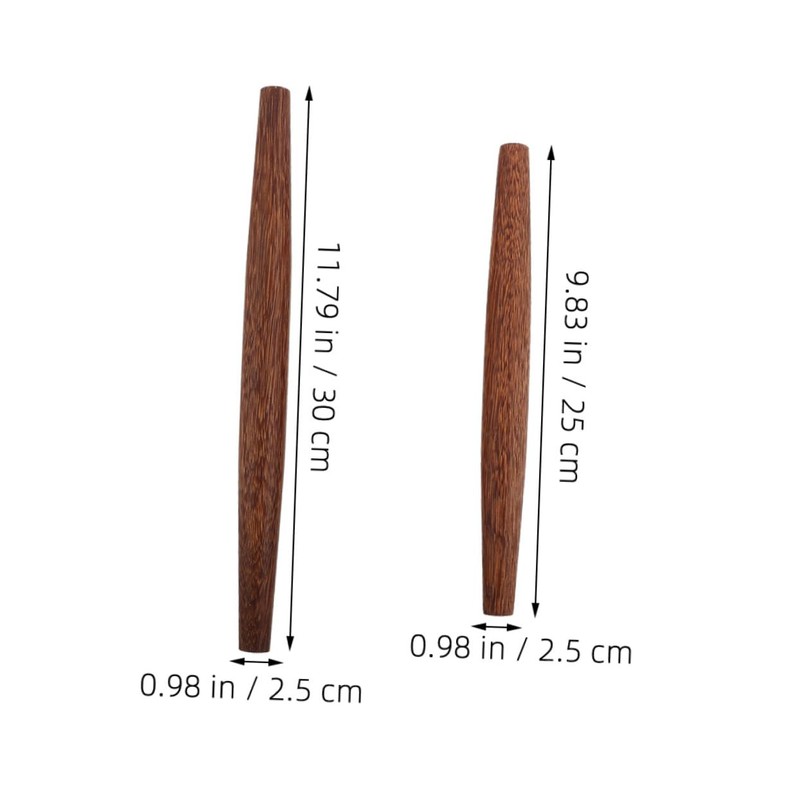 NOLITOY 2pcs Wooden Rolling Pin Nonstick Dough Rollers for Baking