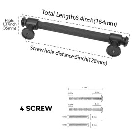 BUKOBYHE 10 Pack 5 Inch Matte Black Kitchen Cabinet Handles Knurled Cabinet Pulls Black Drawer Pulls Kitchen Hardware