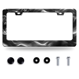 Personalise American License Plate Frame Patriotic American Flag License Plate Frames Black Funny Auto Accessory Stainless Steel USA Flag License Plate Decoration for Men Women 12.3 x 6.3 Inch