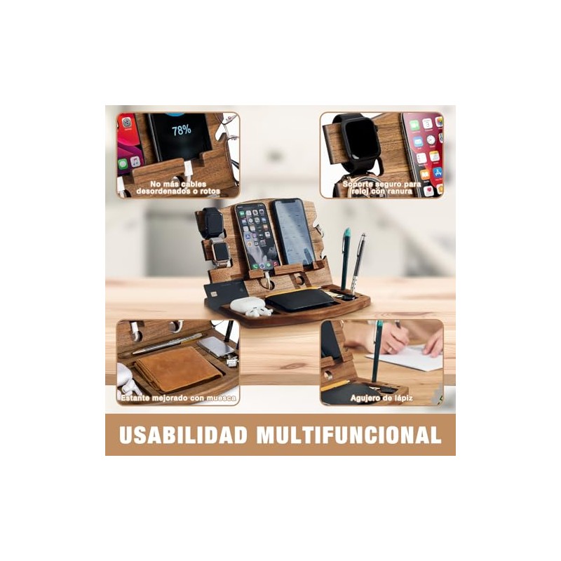 Organizador de Escritorio para Celular con Estación de Carga