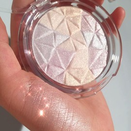KARLOR Highlighter Palette, Mixed Colours Face Highlighter Powder Crystal Highlighter Make Up Highlight Powder Diamond Mushroom Golden Delicate Distributable Highly Pigmented Glitter Face Shimmer 01#