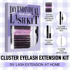 Wendy Lashes Lash Extension Set, Eyelash Extensions Set, Eyelash Extensions Kit, Lashes Extensions Set with Glue Eyelash Extensions (FD18+B-D Curl)