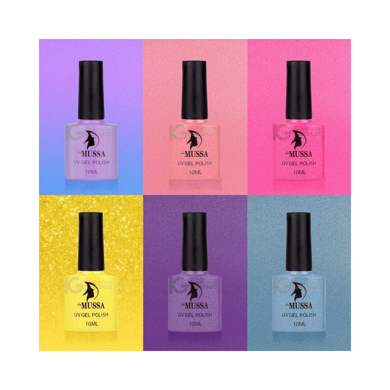 Esmaltes Para Uñas Mussa Gelish Semipermanente 10 ml x 6