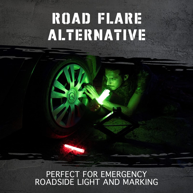 100 Ultra Bright Emergency Glow Sticks - Individually Wrapped Long