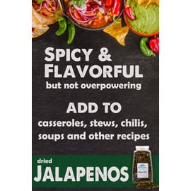 Harmony House Dried Jalapeno Peppers – Dehydrated Peppers For Cooking, Camping, Emergency Supply and More, 6 oz, Quart Jar