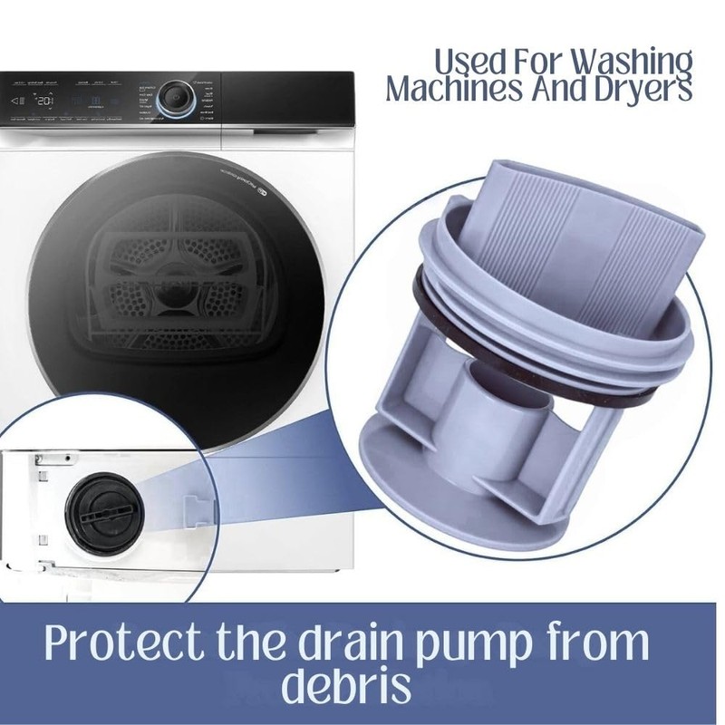 2 Pieces Drain Pump Fluff Filter Compatible With Genuine Bosch