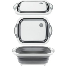 Ventero Silicon Dish Rack Plates Holder Kitchen Storage Multi-Board Collapsible Basket Folding Dish Washing Sink 4 in 1 Cutting Board Portable Drain Basin for Kitchen Fruit Vegetable Chopping Board