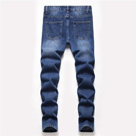 Boy's Stretch Comfy Ripped Jeans Skinny Stylish Distressed Washed Denim Jeans Pants