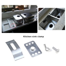 Be In Your Mind 20Pcs Sink Fixing Clips Stainless Steel Sink Clips Undermount Kitchen Sink Clips Undermount Sink Brackets Supports for Bathroom Kitchen