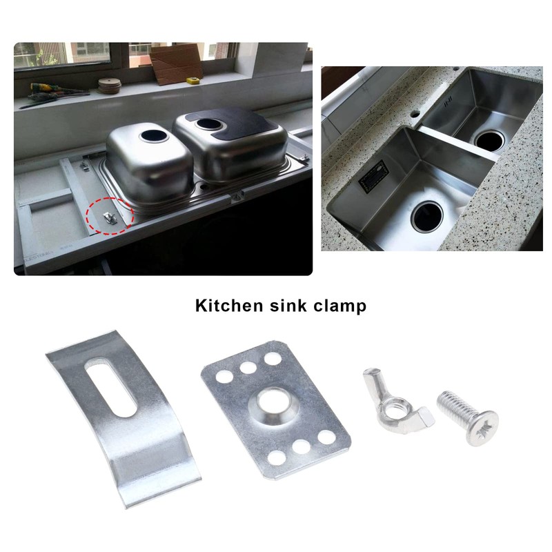 Be In Your Mind 20Pcs Sink Fixing Clips Stainless Steel