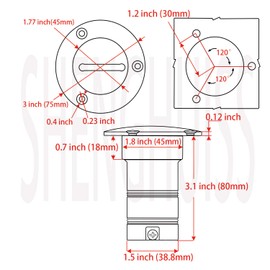 SHENGHUI 1-1/2"(38mm) Deck DEO Fill/Filler Tank Key Cap Marine Stainless Steel 316 Boat Yacht Caravan with 3 Screws and Spare O-Ring (2 Keys)
