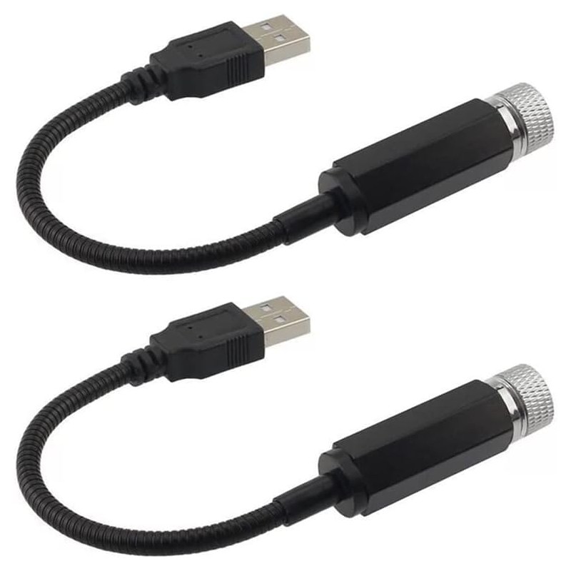 Gowxs 2Pcs Mini LED Projection Lamp Star Night, USB Plug