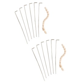 HIC Kitchen Roasting Holiday Turkey Lacer Kit: Cotton Butcher’s Twine & Reusable Stainless Steel Pins, Set of 2 - Secure Stuffing with Precision - Ideal for Festive Roasts and More