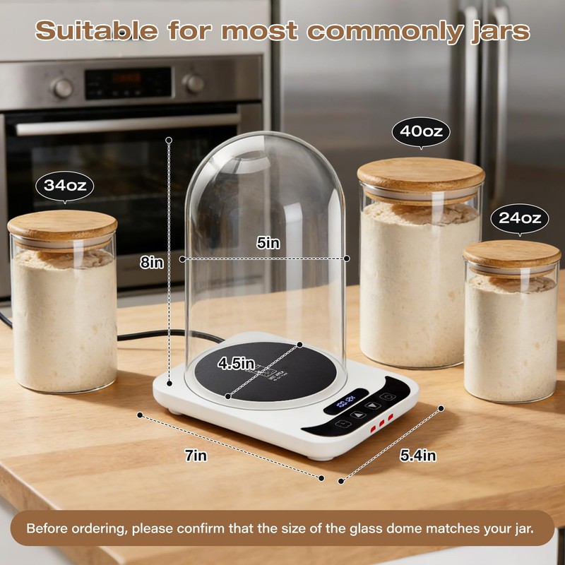 Sourdough Starter Warmer with Dome, Bread Starter Warmer with Precise
