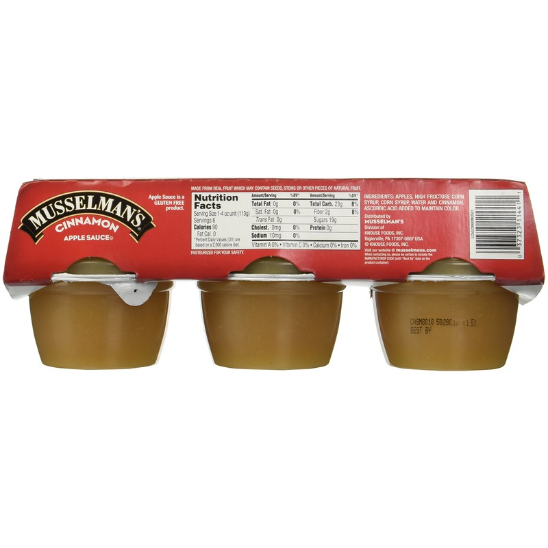 Musselmans Cinnamon Apple Sauce, 4 Ounce - 18 per pack