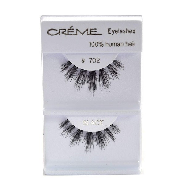 6 Pairs Crème 100% Human Hair Natural False Eyelash Extensions #702