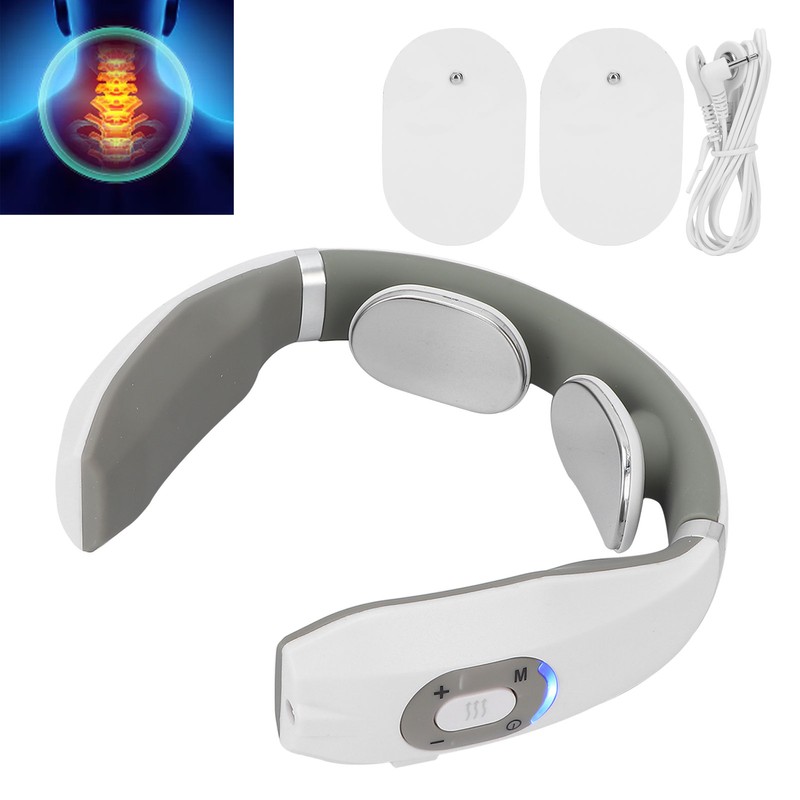 Smart Neck Massager Intelligent Electric Pulse Vertebra Cervical Massager RelaxerWhite