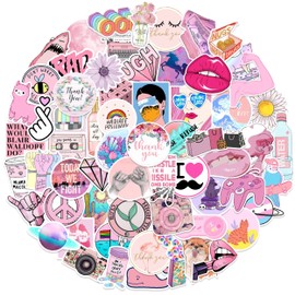 100 PCS Pink Aesthetic Stickers Set for Laptop Water bottle Bicycle Skateboard Luggage Phone Vinyl Decor Decals Stickers for Children, Teens, Girls, Boys
