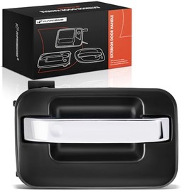 A-premium - Manija de Puerta Exterior Trasera Derecha del Lado del Pasajero Compatible con Ford F-150 2004-2014 Crew Cab Pickup y Lincoln Mark Lt 2006-2008, Carcasa Negra Imprimada con Palanca Cromada
