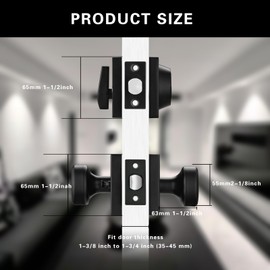 STARPY Black Door Knob with Lock, Exterior Door Lock Set with Deadbolt, Square Exterior Door Knob
