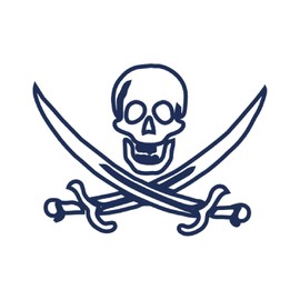 Tattwo.me 2 Week Waterproof Temporary Plant Tattoos - Skull with Sabres - EU Compliance - Vegetable Ink - Tattoo Pad Size: 5 x 5cm (P0512)