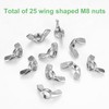 25 Pcs M8 Wing Nuts, Butterfly Nuts, Stainless Steel Butterfly