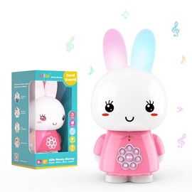 alilo Honey Bunny Baby Audio Player - Toy w/ Chewable Teether Ears, Colorful Lights - Pre-Loaded with Educational Sounds, Stories, Music, Lullabies, White Noise for 10+ Months Kids - Baby Gift for Learning - Colour: Pink