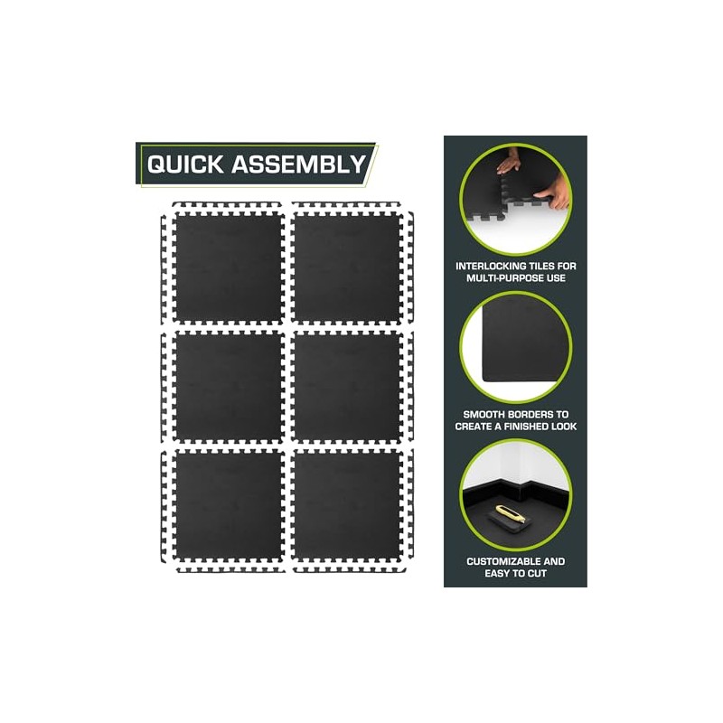 ProsourceFit Weaved Pattern Extra Thick Exercise Puzzle Mat 3/4-inch, EVA