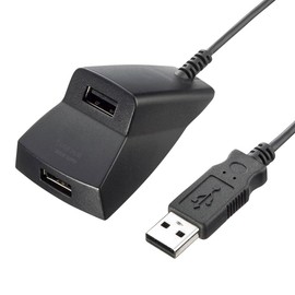 サンワサプライ 手元延長用2ポートUSB2.0ハブ(ブラック) USB-2H215BK