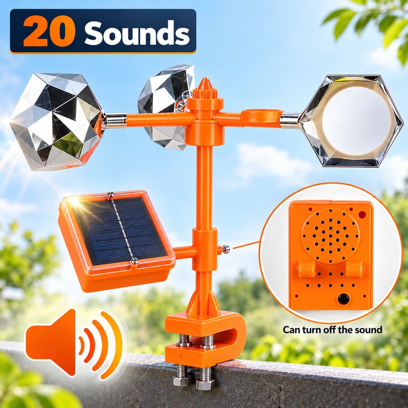 Solar Wind Powered Bird Repeller for Outdoor Use – 360°
