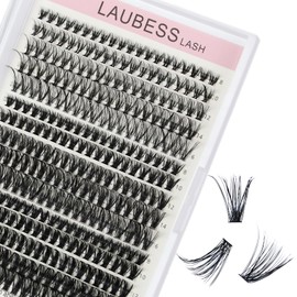 Individual Lashes 300 Pcs LAUBESS Lash Clusters Individual Eyelash Clusters Eyelash Extension Kit False Lashes Individual Cluster Lashes Mix (20D/40D/50D-0.07D-8-16mm)