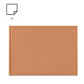 Hama Wrinkled Photo Album 24 x 17 cm (Book Album with 36 White Pages Made of Bamboo Paper, for DIY and Gluing, Memory Album) Photo Book, Brown