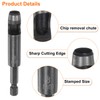 sourcing map 2pcs 5mm,8mm Leather Hollow Hole Punch 1/4" Hex