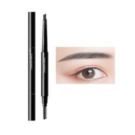 Eyebrow Pencil, Professional Eyebrow Pencil, Waterproof with Triangular Precision Tip, Eyebrow Pencil, Double Ended, Waterproof, Durable, Natural, Smudge-proof (Large Charcoal Colour)