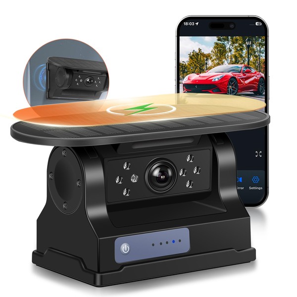 Hodozzy WiFi Solar Wireless Backup Camera with Magnetic Mount, 720P