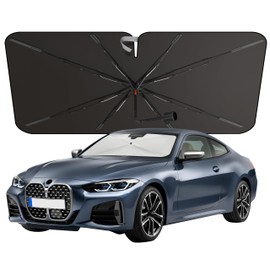 EcoNour Premium Umbrella Windshield Sun Shade for Car | Foldable Umbrella Sun Shield | UV Protection for Front Window Shade with Storage Pouch | Fits Sedans & SUVs | Medium 57"x33"